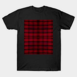 Red Vintage Flannel Print T-Shirt